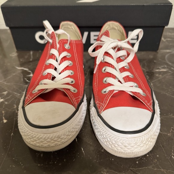 Converse All Star OX M9696 Red Casual Shoes Sneakers Size M 6 W 8 Unisex - Picture 2 of 6